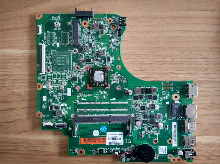 HP 15-D Laptop Motherboard w/ AMD A6-5200 2.0Ghz CPU 747150-501 - Click Image to Close